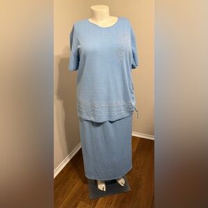Vintage Fashion Code USA Two-piece Skirt Set- Beaded- Size 3X